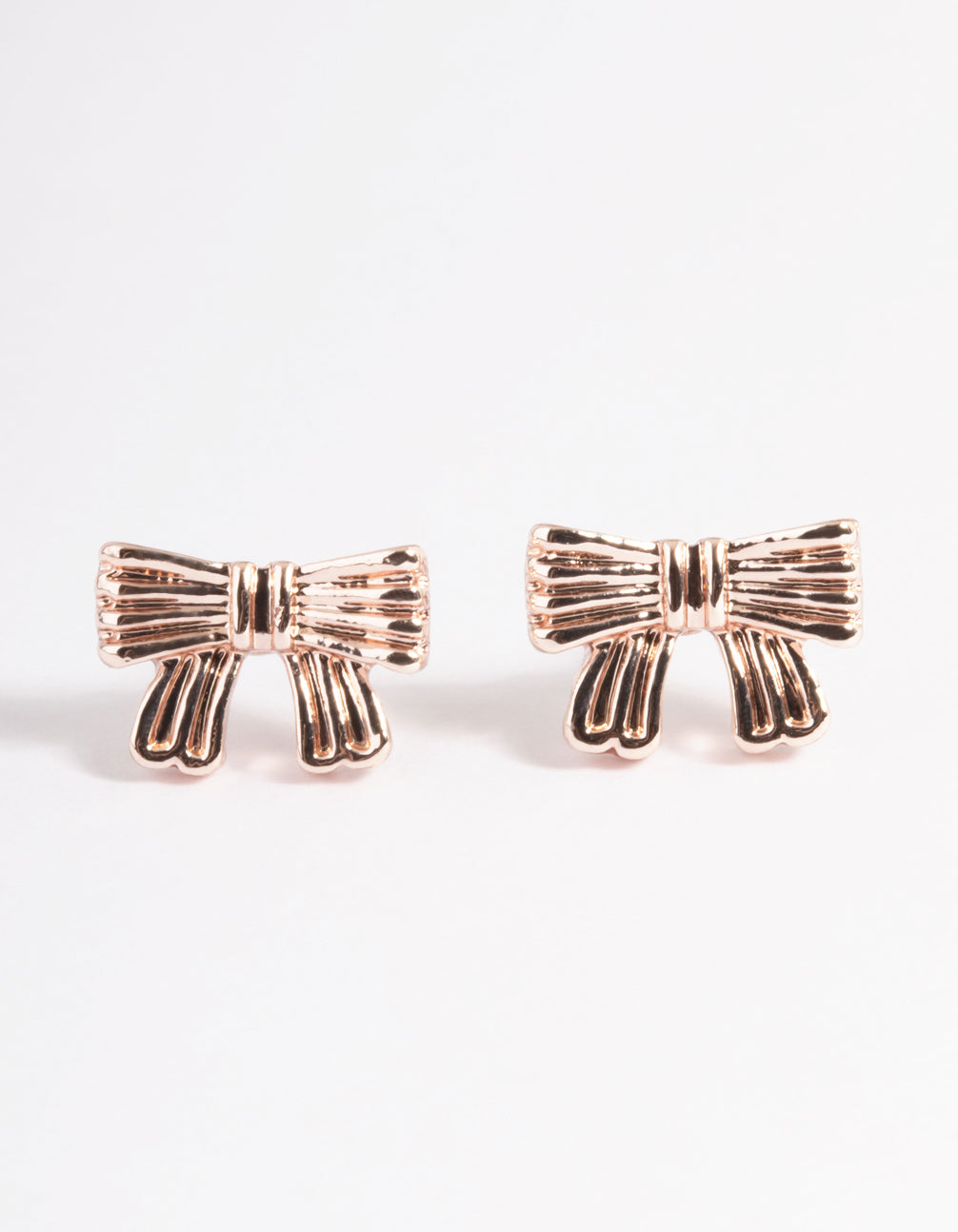 Rose Gold Bow Stud Earrings