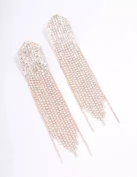 Rose Gold Cupchain Pointed Drop Earrings