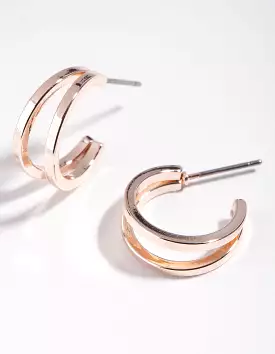 Rose Gold Double Hoop Earrings