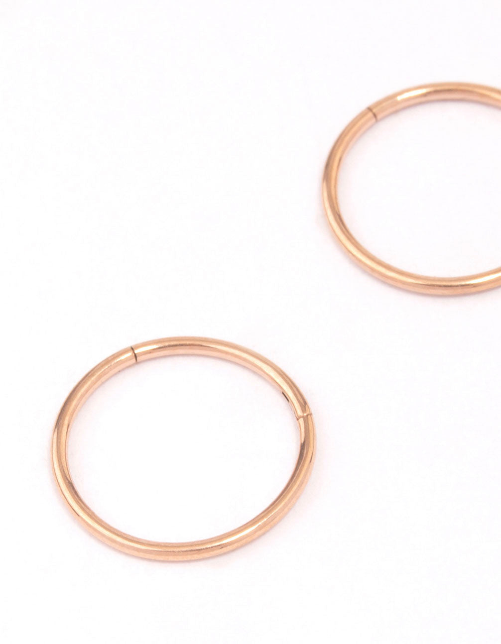 Rose Gold Plated Titanium Fine Sleeper Earrings 10mm