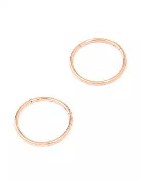 Rose Gold Plated Titanium Fine Sleeper Earrings 10mm