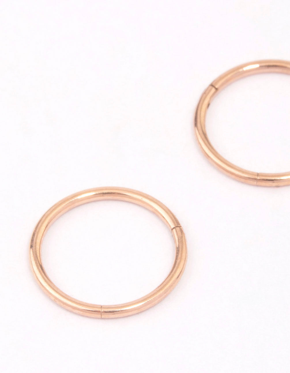 Rose Gold Plated Titanium Fine Sleeper Earrings 8mm