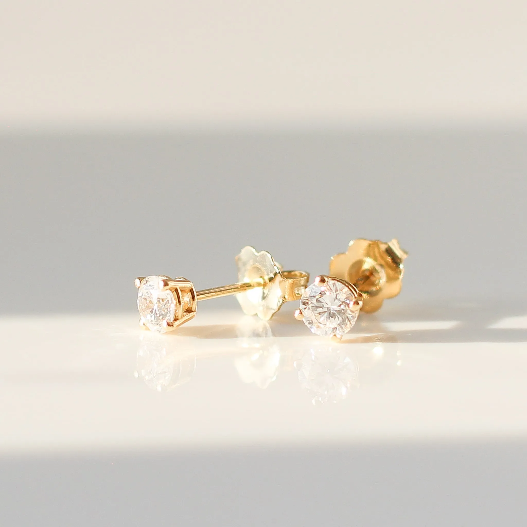 Round Lab Diamond Stud Earrings