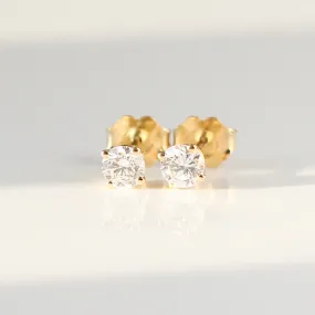 Round Lab Diamond Stud Earrings