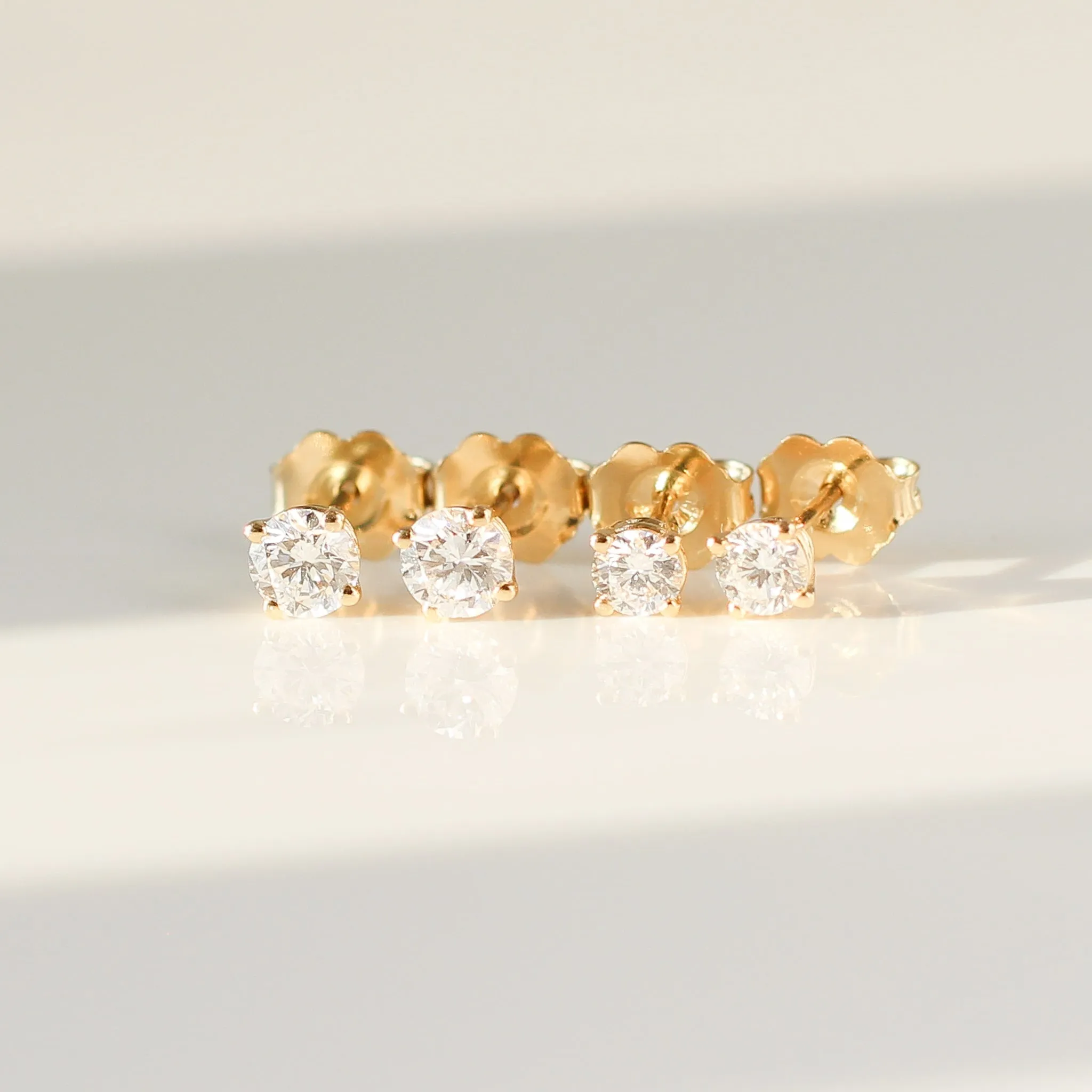 Round Lab Diamond Stud Earrings