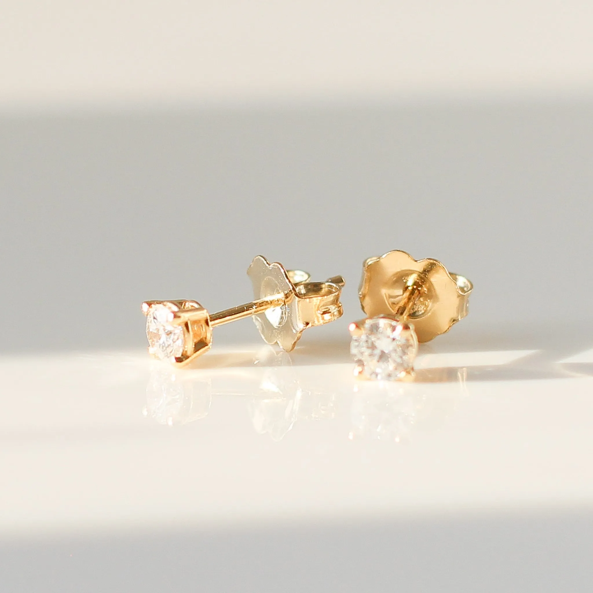 Round Lab Diamond Stud Earrings