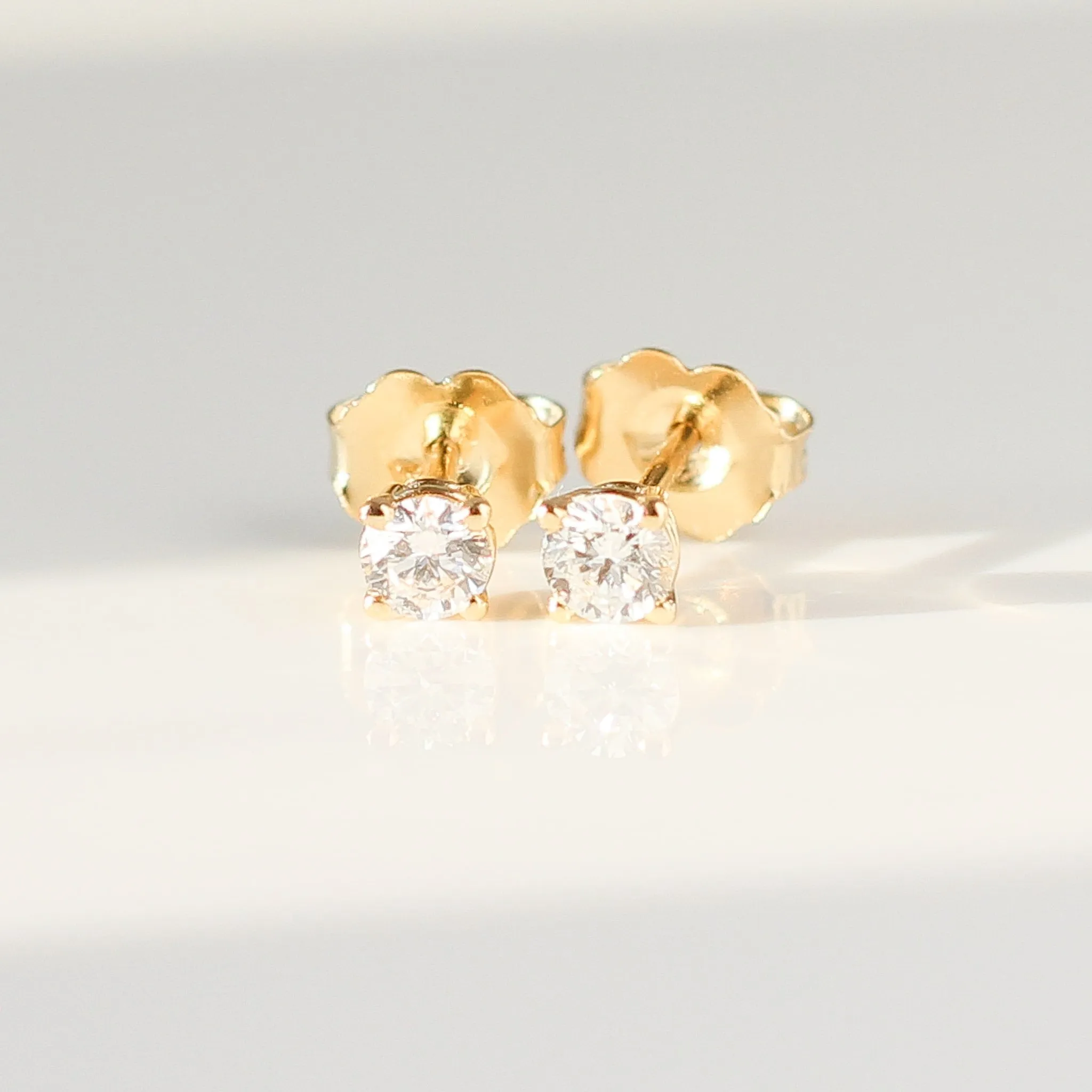 Round Lab Diamond Stud Earrings