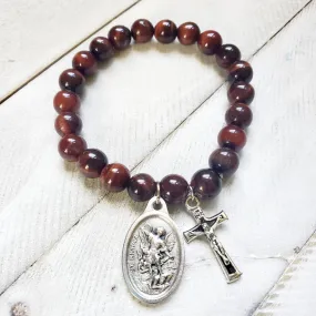 Saint Michael and Guardian Angel Stone Bracelet (10% off)