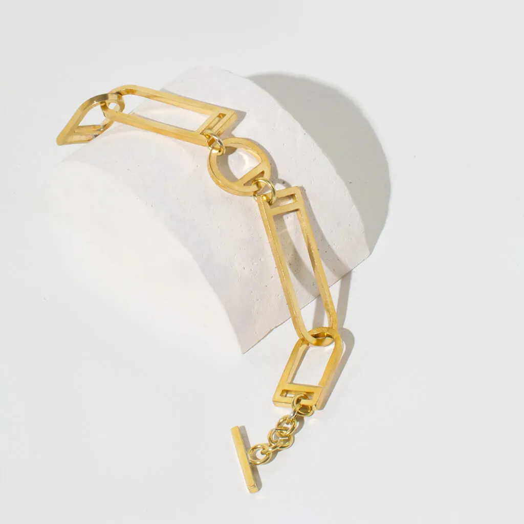 SALE - Window Link Bracelet - Brass