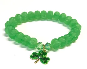 Shamrock Bracelet - Green - Stretch Bracelet