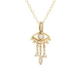 Small Diamond Eye & Dangling Details Necklace