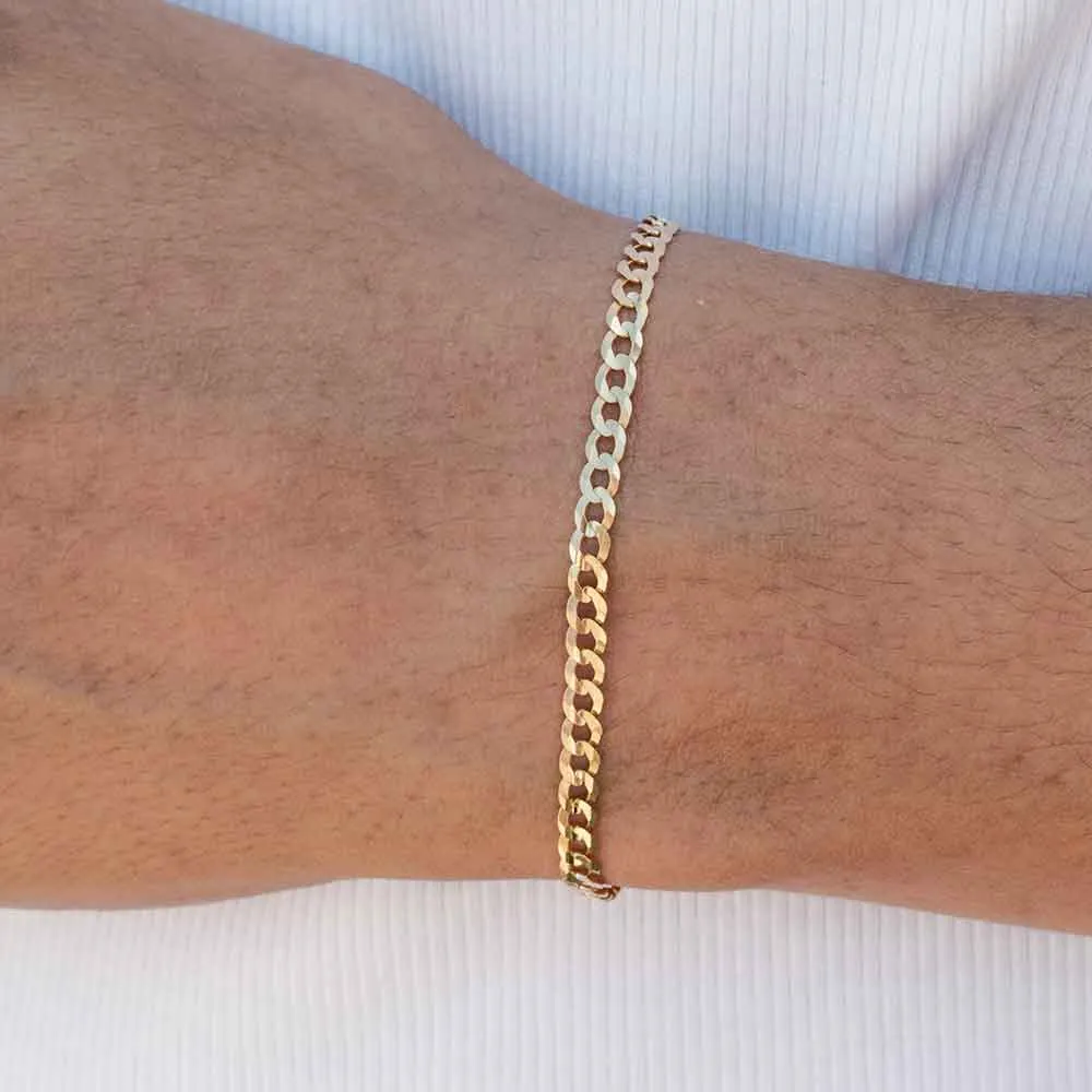 Solid Gold Curb Cuban Bracelet