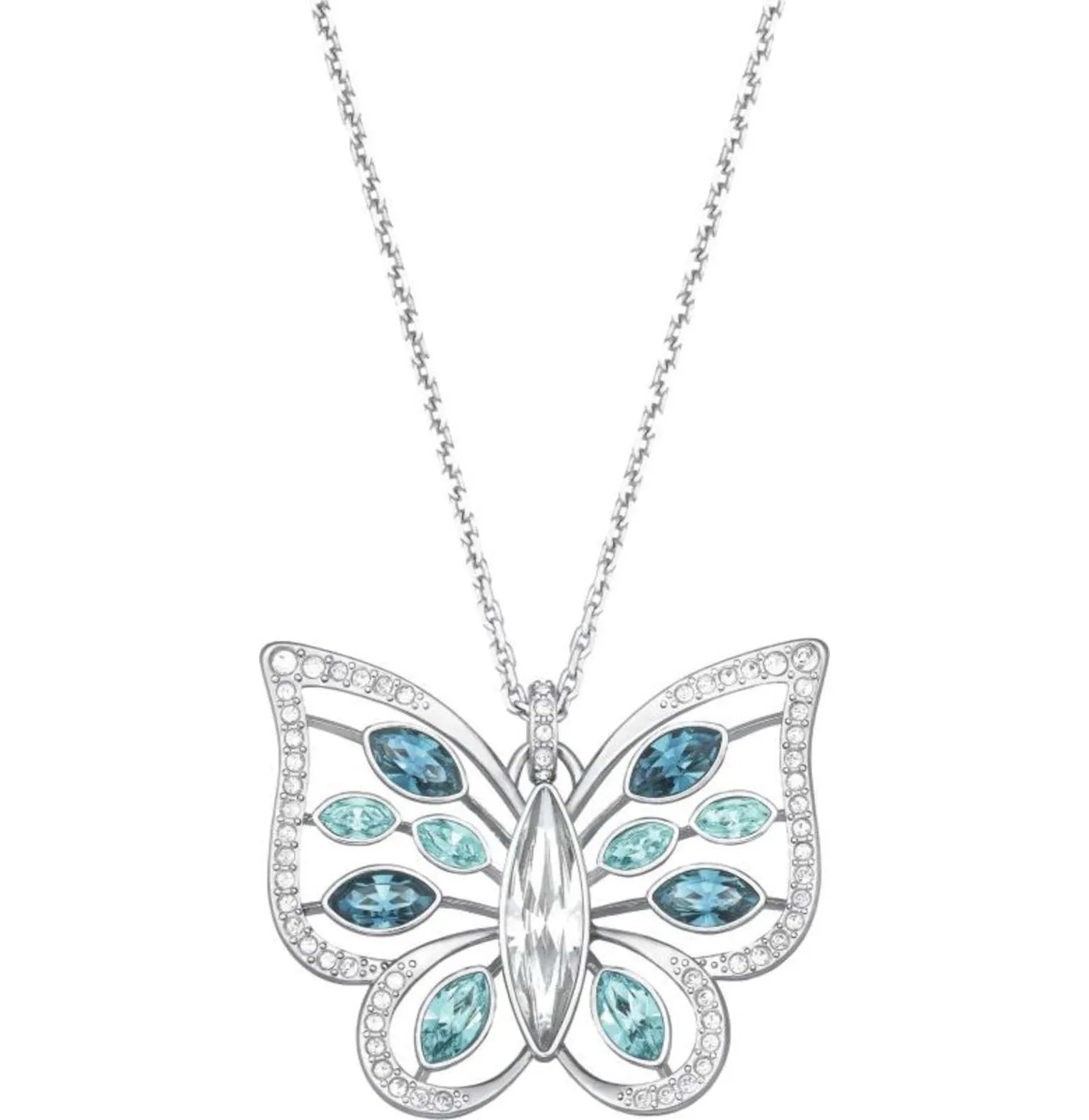 Swarovski FAUSTINA Pendant Butterfly Necklace, Rhodium- 5227313