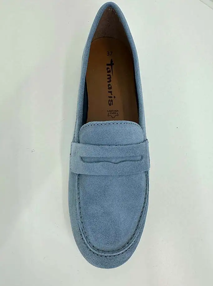 Tamaris Suede Loafers - Blue