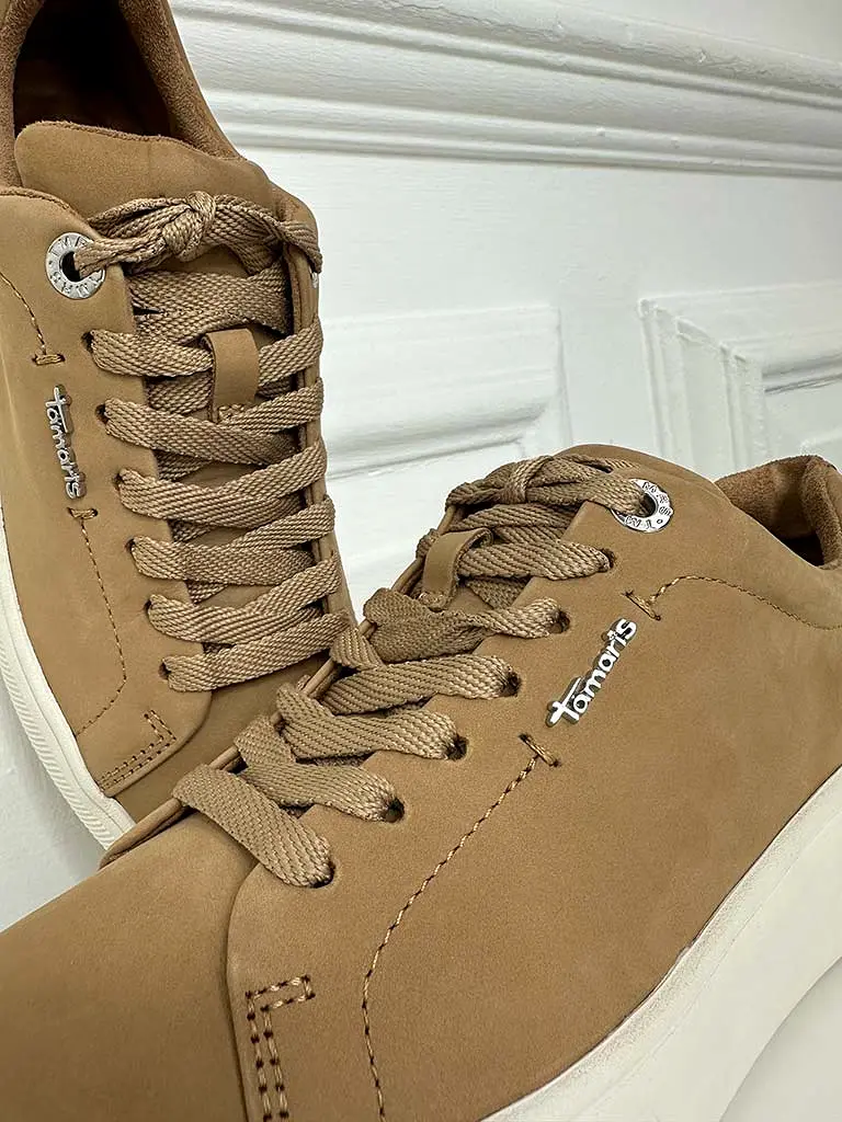 Tamaris Suede Trainers - Camel