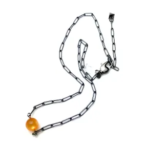 Tangerine Orange Moonglow Bauble Paperclip Necklace