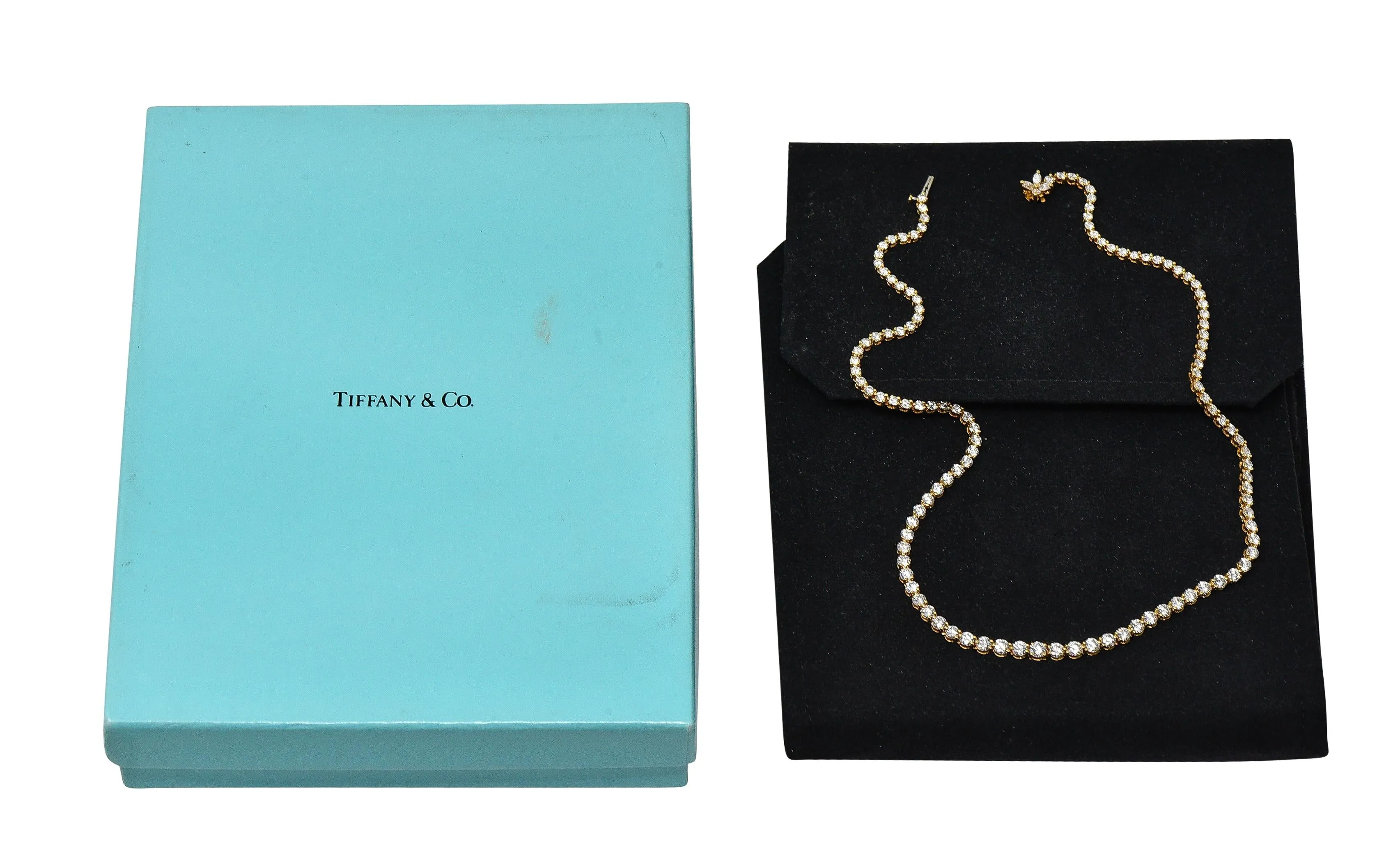 Tiffany & Co. 10.18 CTW Diamond 18 Karat Yellow Gold Victoria Riviera Necklace