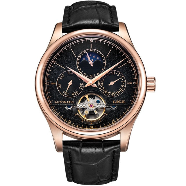 Top Brand Men's Mechanical Watches Automatic Tourbillon Skeleton Watch