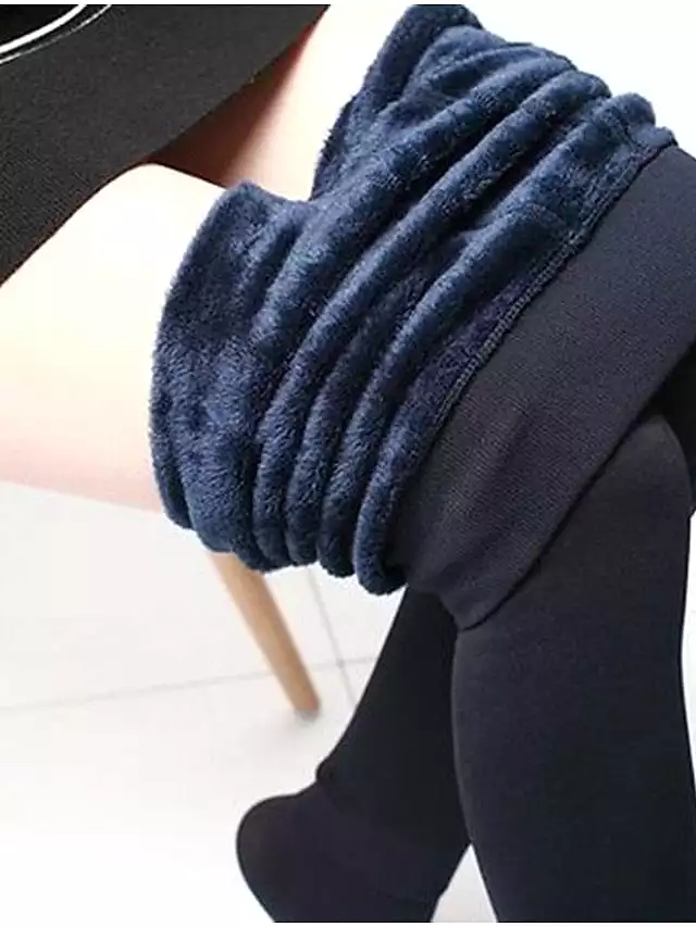 Ultra-Warm Fleece Lined Leggings for Women in Black and Wine