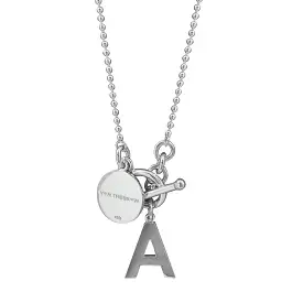 Von Treskow Initial Silver Ball Chain Necklace 80cm