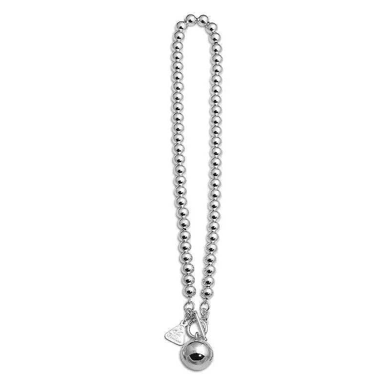 Von Treskow SILVER 8MM BALL NECKLACE WITH CHIME BALL  (50CM Chain)