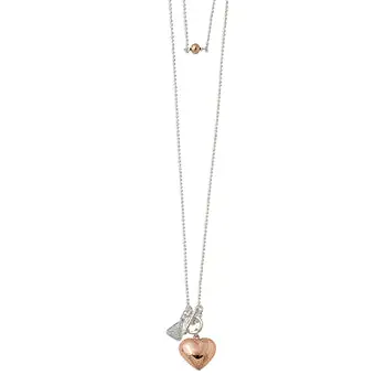 Von Treskow Two Tone Rose Gold Puffy Heart Necklace