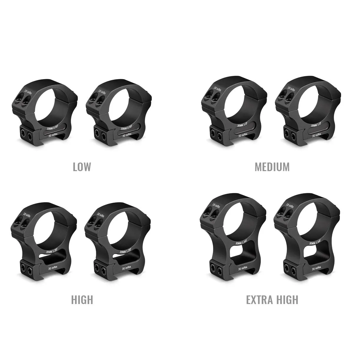 Vortex Pro Series 30mm Scope Rings