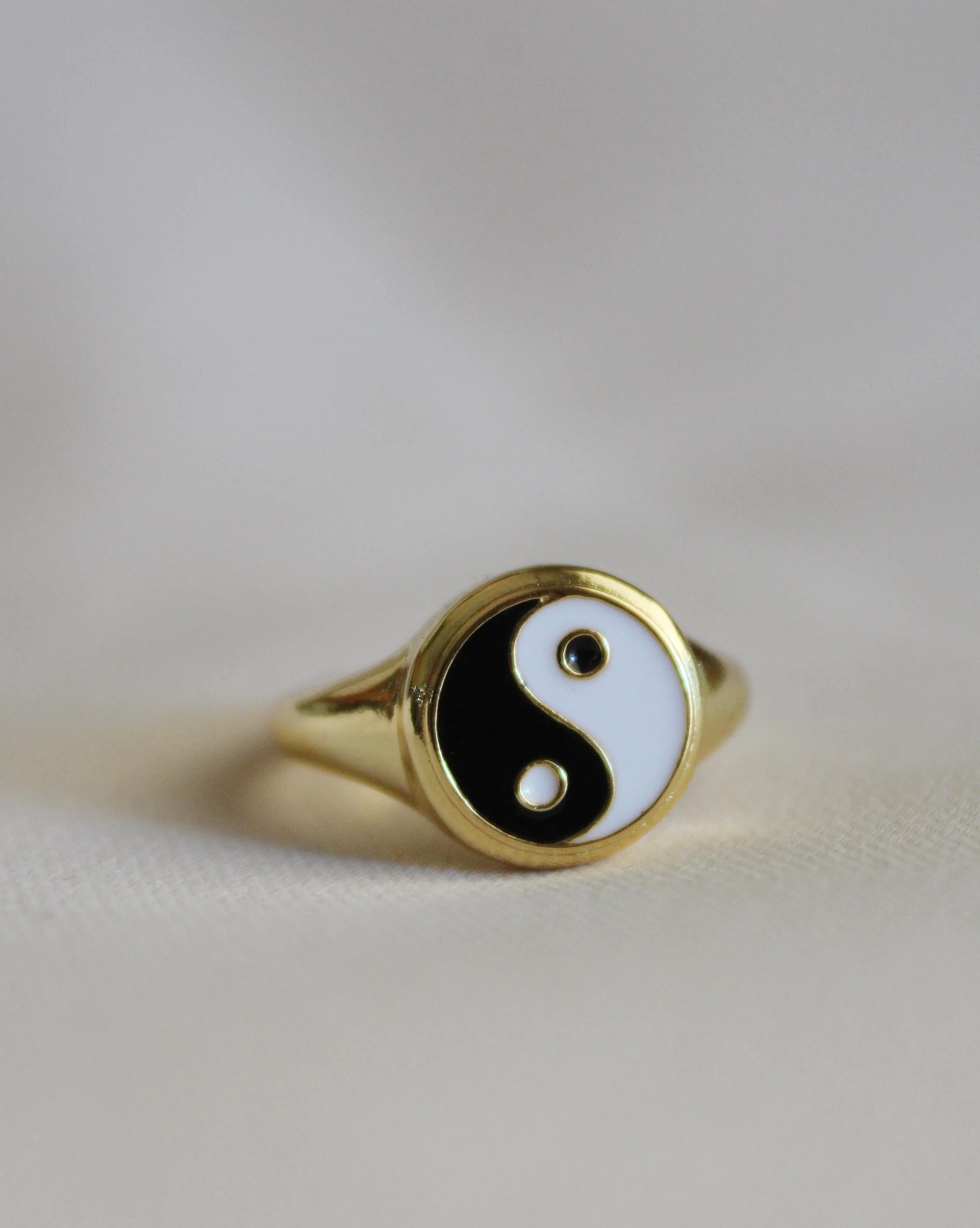 Yin Yang Enamel Rings