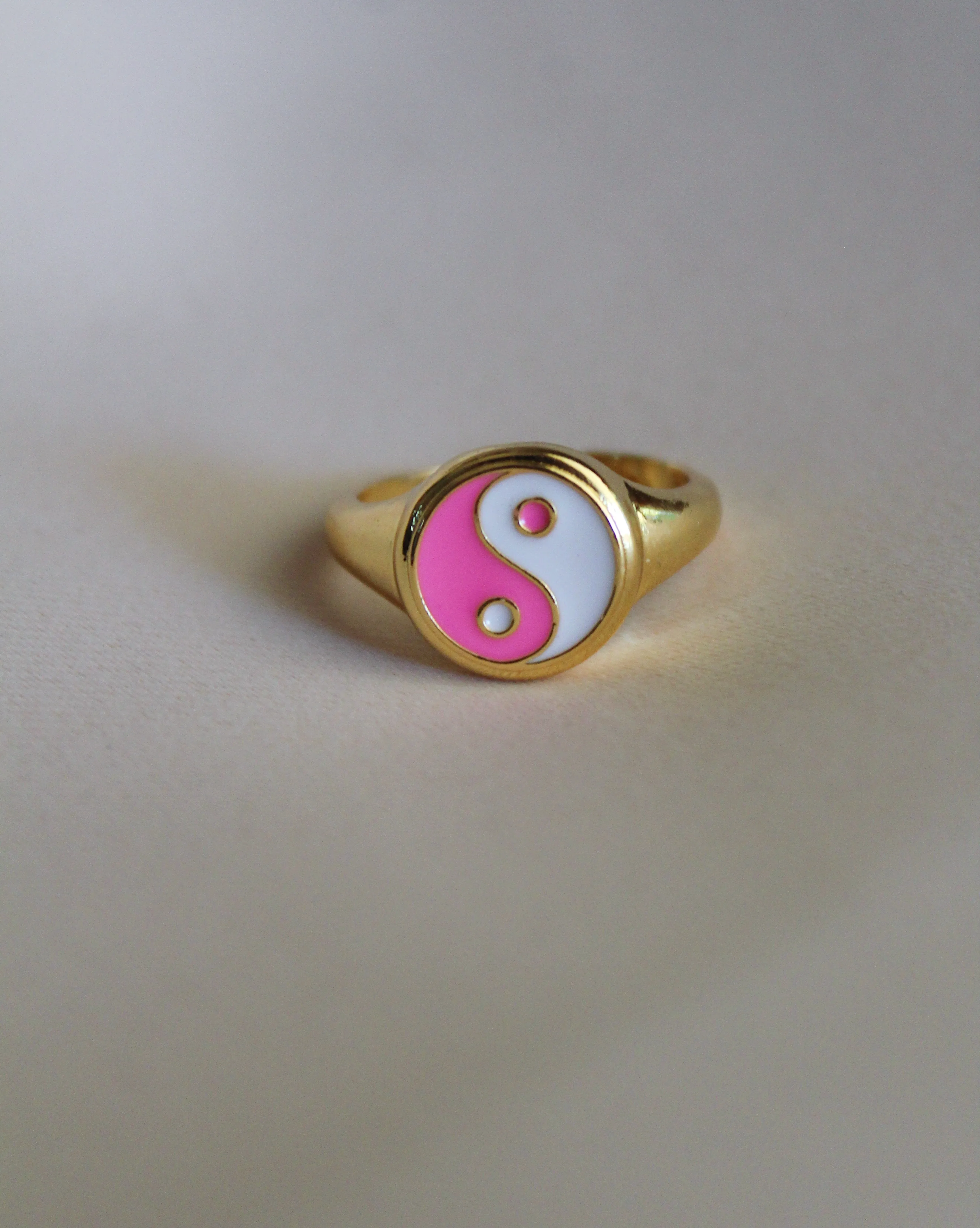 Yin Yang Enamel Rings