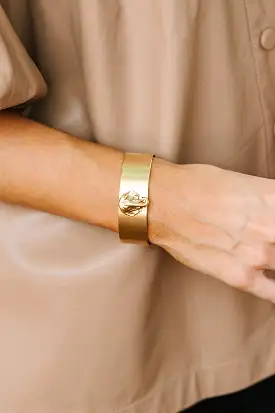 Yochi: Elephant Gold Cuff Bracelet