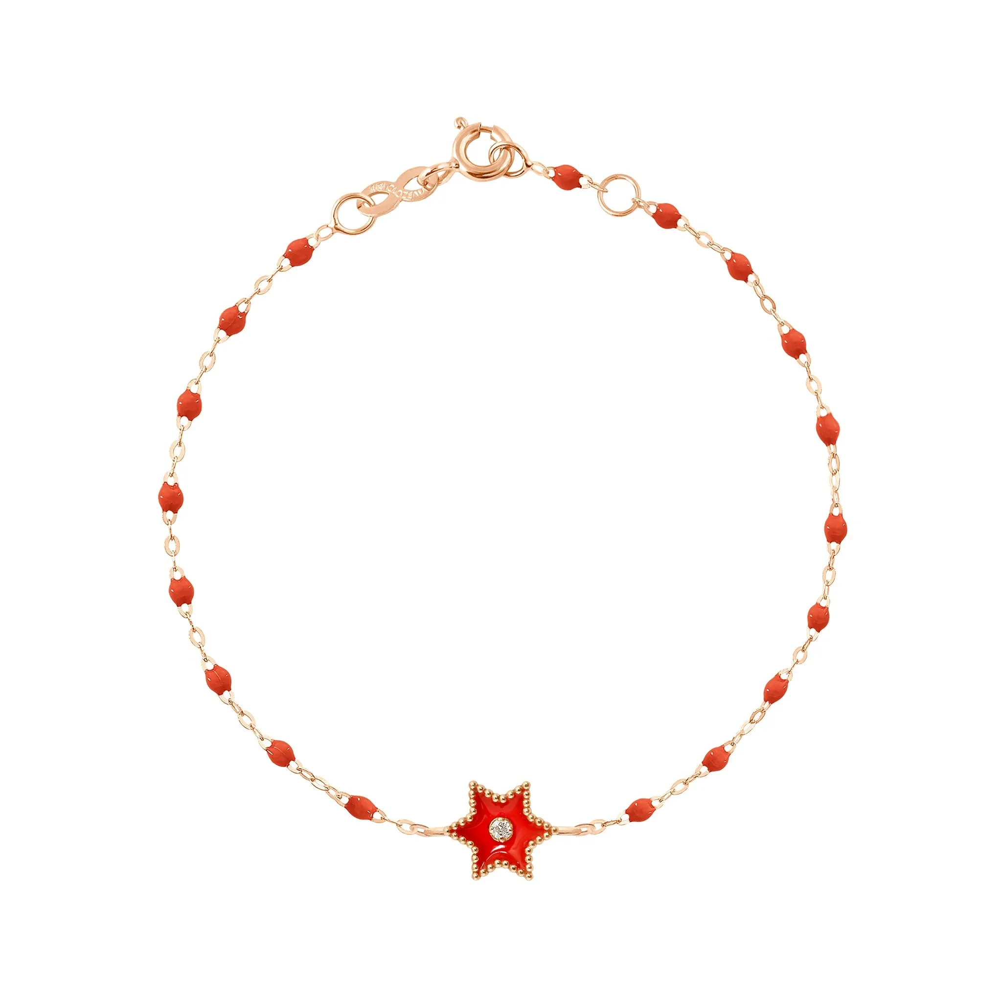 Étoile Diamond Bracelet, Coral, Rose Gold, 6.7