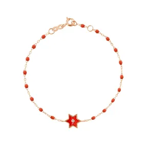 Étoile Diamond Bracelet, Coral, Rose Gold, 6.7